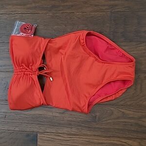 NWT Time and Tru Red Cutout Swimsuit size Medium (8-10)